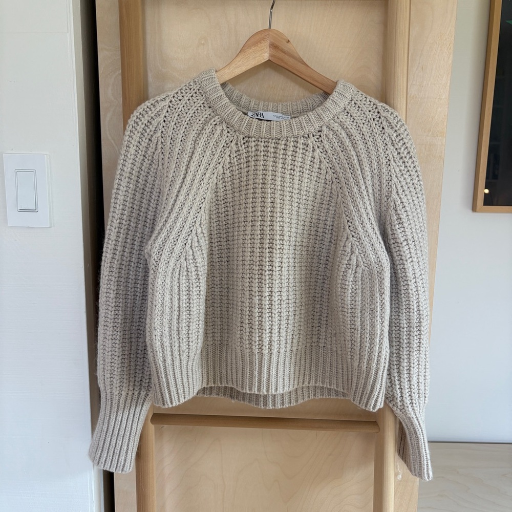 Zara Cream Chunky Knit Sweater